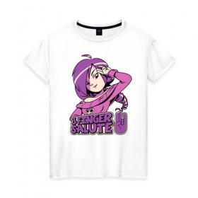 Женская футболка хлопок с принтом Zone-Tan в Тюмени, 100% хлопок | прямой крой, круглый вырез горловины, длина до линии бедер, слегка спущенное плечо | 3 finger salute | zone | zone tan | зон тан | зонтан | комиксы | тян