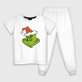 Детская пижама хлопок с принтом Гринч в Тюмени, 100% хлопок |  брюки и футболка прямого кроя, без карманов, на брюках мягкая резинка на поясе и по низу штанин
 | 2020 | гринч | гринч мультфильм | нг | новый год | фильм рождество гринч