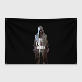 Флаг-баннер с принтом The evil within в Тюмени, 100% полиэстер | размер 67 х 109 см, плотность ткани — 95 г/м2; по краям флага есть четыре люверса для крепления | theevilwithin | игра | рувик | хоррор