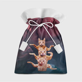 Подарочный 3D мешок с принтом Танцующие коты в Тюмени, 100% полиэстер | Размер: 29*39 см | cats | забавный | котики | коты | мем | прикол | смешная | танцующие коты