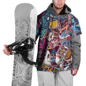 Накидка на куртку 3D с принтом Space Hardrock Machine в Тюмени, 100% полиэстер |  | rock | гитара | космонавт | космос | музыка | робот | рок | хард рок | электроника | электронная музыка