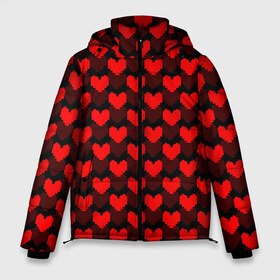 Мужская зимняя куртка 3D с принтом UNDERTALE в Тюмени, верх — 100% полиэстер; подкладка — 100% полиэстер; утеплитель — 100% полиэстер | длина ниже бедра, свободный силуэт Оверсайз. Есть воротник-стойка, отстегивающийся капюшон и ветрозащитная планка. 

Боковые карманы с листочкой на кнопках и внутренний карман на молнии. | Тематика изображения на принте: chara | frisk | sans | undertale | андертале | андертейл | игра | подземная история | подземная сказка | санс | сердечки | сердце | ундертале | фриск | чара