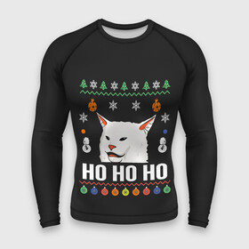 Мужской рашгард 3D с принтом Woman Yelling at Cat в Тюмени,  |  | cat | cats | christmas | mem | meme | memes | new year | xmas | вязаный | женщина | кот | кричит | мем | мемы | на кота | новый год | рождество | свитер