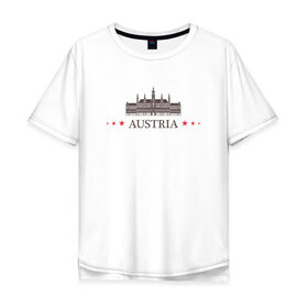 Мужская футболка хлопок Oversize с принтом Австрия в Тюмени, 100% хлопок | свободный крой, круглый ворот, “спинка” длиннее передней части | вена | достопримечательность | ратуша | страна