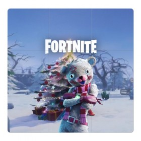 Магнитный плакат 3Х3 с принтом Fortnite Новогодний в Тюмени, Полимерный материал с магнитным слоем | 9 деталей размером 9*9 см | christmas | epic games | fortnite | игры | новый год | рождество | фортнайт