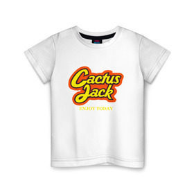 Детская футболка хлопок с принтом Cactus Jack в Тюмени, 100% хлопок | круглый вырез горловины, полуприлегающий силуэт, длина до линии бедер | reeses puffs | travis scott | джэк | кактус | трэвис скотт