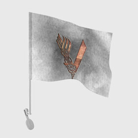 Флаг для автомобиля с принтом vikings в Тюмени, 100% полиэстер | Размер: 30*21 см | nord | north | vikings | викинги | норвегия | север | скандинавия