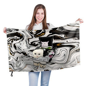 Флаг 3D с принтом woman yelling at cat в Тюмени, 100% полиэстер | плотность ткани — 95 г/м2, размер — 67 х 109 см. Принт наносится с одной стороны | mem | woman yelling at cat | женщина кричит на кота | мем