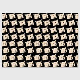 Поздравительная открытка с принтом woman yelling at cat в Тюмени, 100% бумага | плотность бумаги 280 г/м2, матовая, на обратной стороне линовка и место для марки
 | mem | woman yelling at cat | женщина кричит на кота | мем