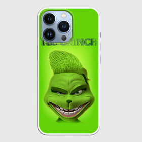 Чехол для iPhone 13 Pro с принтом Grinch Face в Тюмени,  |  | Тематика изображения на принте: christmas | claus | grinch stole | how the | jingle | merry | santa | гринч | гуманоид | диккенс | ктоград | олени | рождество | снежинки | чарльз