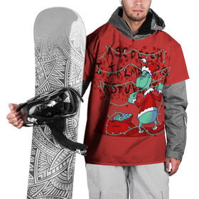 Накидка на куртку 3D с принтом Гринч в Тюмени, 100% полиэстер |  | christmas | claus | grinch stole | how the | jingle | merry | santa | гринч | гуманоид | диккенс | ктоград | олени | рождество | снежинки | чарльз