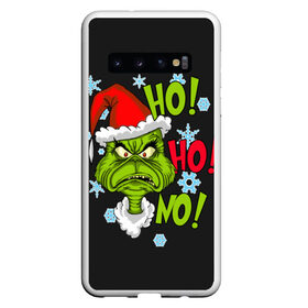 Чехол для Samsung Galaxy S10 с принтом Grinch Face No! No! No! в Тюмени, Силикон | Область печати: задняя сторона чехла, без боковых панелей | Тематика изображения на принте: christmas | claus | grinch stole | how the | jingle | merry | santa | гринч | гуманоид | диккенс | ктоград | олени | рождество | снежинки | чарльз