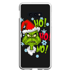 Чехол для Samsung S10E с принтом Grinch Face No! No! No! в Тюмени, Силикон | Область печати: задняя сторона чехла, без боковых панелей | Тематика изображения на принте: christmas | claus | grinch stole | how the | jingle | merry | santa | гринч | гуманоид | диккенс | ктоград | олени | рождество | снежинки | чарльз