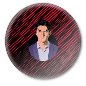 Значок с принтом Нурлан Сабуров в Тюмени,  металл | круглая форма, металлическая застежка в виде булавки | казах | камеди | нурик | нурлан | сабуров | стендап