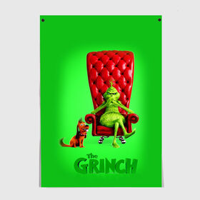 Постер с принтом The Grinch в Тюмени, 100% бумага
 | бумага, плотность 150 мг. Матовая, но за счет высокого коэффициента гладкости имеет небольшой блеск и дает на свету блики, но в отличии от глянцевой бумаги не покрыта лаком | christmas | claus | grinch stole | how the | jingle | merry | santa | гринч | гуманоид | диккенс | ктоград | олени | рождество | снежинки | чарльз