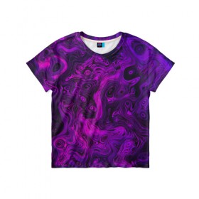 Детская футболка 3D с принтом Abstract purple в Тюмени, 100% гипоаллергенный полиэфир | прямой крой, круглый вырез горловины, длина до линии бедер, чуть спущенное плечо, ткань немного тянется | Тематика изображения на принте: 