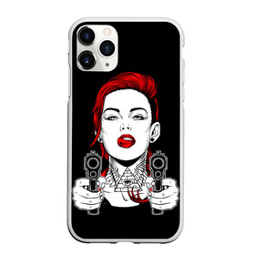 Чехол для iPhone 11 Pro Max матовый с принтом Woman is holding a gun в Тюмени, Силикон |  | Тематика изображения на принте: girl | guns | tattoo | woman | девушка | красотка | масоны | оружие | пистолеты | тату | треугольник