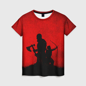 Женская футболка 3D с принтом God of War в Тюмени, 100% полиэфир ( синтетическое хлопкоподобное полотно) | прямой крой, круглый вырез горловины, длина до линии бедер | god | playstation | war | атрей | бог | войны | кратос | левиафан | лук | лучник | призрак спарты | топор