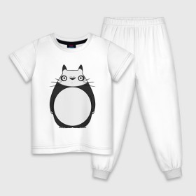Детская пижама хлопок с принтом Panda Totoro в Тюмени, 100% хлопок |  брюки и футболка прямого кроя, без карманов, на брюках мягкая резинка на поясе и по низу штанин
 | Тематика изображения на принте: forest | friend | ghibli | japan | keeper | miyazaki | nature | neigbor | neighbour | panda | totoro | анимация | аниме | гибли | друг | животные | лес | любовь | милый | мир | миядзаки | мульт | мультфильм | панда | приключения | природа | сказка