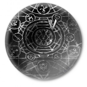 Значок с принтом Vikings в Тюмени,  металл | круглая форма, металлическая застежка в виде булавки | 