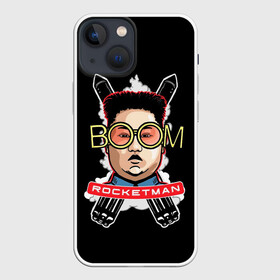 Чехол для iPhone 13 mini с принтом Бум в Тюмени,  |  | man | взрыв | ким чен ын | кндр | корея | личность | очки | президент | ракета