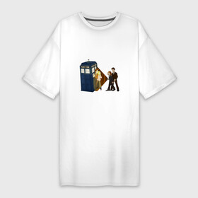 Платье-футболка хлопок с принтом Доктор Кто  The X Files в Тюмени,  |  | doctor who | the x files | доктор кто | секретные материалы | сериал  doctor who | сериал доктор кто | сериалы | фильмы