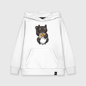 Детская толстовка хлопок с принтом Totoro Maneki Neko в Тюмени, 100% хлопок | Круглый горловой вырез, эластичные манжеты, пояс, капюшен | Тематика изображения на принте: cat | forest | friend | ghibli | japan | keeper | miyazaki | nature | neigbor | neighbour | totoro | анимация | аниме | гибли | друг | животные | кот | котенок | котик | кошка | лес | любовь | милый | мир | миядзаки | мульт | мультфильм