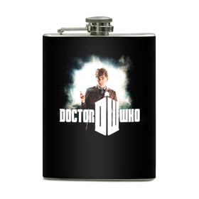Фляга с принтом Doctor Who в Тюмени, металлический корпус | емкость 0,22 л, размер 125 х 94 мм. Виниловая наклейка запечатывается полностью | Тематика изображения на принте: doctor | who | доктор | доктор кто | кто
