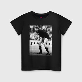 Детская футболка хлопок с принтом Лев Яшин в Тюмени, 100% хлопок | круглый вырез горловины, полуприлегающий силуэт, длина до линии бедер | Тематика изображения на принте: лев яшин | россия | сборная россии | ссср | футбол | яшин