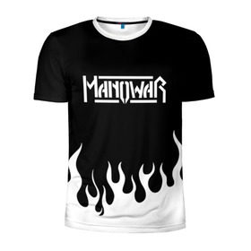 Мужская футболка 3D спортивная с принтом Manowar в Тюмени, 100% полиэстер с улучшенными характеристиками | приталенный силуэт, круглая горловина, широкие плечи, сужается к линии бедра | man of war | manowar | music | rock | мановар | музыка | рок