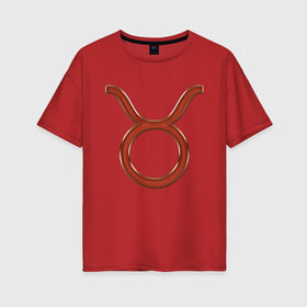 Женская футболка хлопок Oversize с принтом Телец (Taurus) в Тюмени, 100% хлопок | свободный крой, круглый ворот, спущенный рукав, длина до линии бедер
 | 