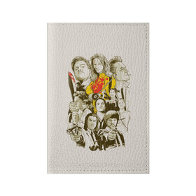 Обложка для паспорта матовая кожа с принтом КВЕНТИН ТАРАНТИНО. в Тюмени, натуральная матовая кожа | размер 19,3 х 13,7 см; прозрачные пластиковые крепления | Тематика изображения на принте: tarantino | квентин тарантино | тарантино