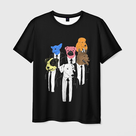 Мужская футболка 3D с принтом Бешеные Псы в Тюмени, 100% полиэфир | прямой крой, круглый вырез горловины, длина до линии бедер | meme | memes | pulp fiction | quentin | reservoir dogs | tarantino | бешеные псы | квентин | криминальное чтиво | мем | мемы | тарантино