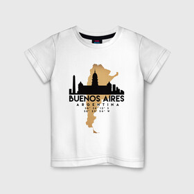 Детская футболка хлопок с принтом Буэнос-Айрес (Аргентина) в Тюмени, 100% хлопок | круглый вырез горловины, полуприлегающий силуэт, длина до линии бедер | argentina | city | messi | travel | аргентина | город | европа | карта | курорт | месси | мир | приключение | путешествие | столица | страна | тиризм | турист | флаг