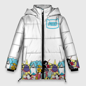Женская зимняя куртка 3D с принтом Finn Adventure Time в Тюмени, верх — 100% полиэстер; подкладка — 100% полиэстер; утеплитель — 100% полиэстер | длина ниже бедра, силуэт Оверсайз. Есть воротник-стойка, отстегивающийся капюшон и ветрозащитная планка. 

Боковые карманы с листочкой на кнопках и внутренний карман на молнии | adventure time | dsgnosadchaya | vdosadir | бимо | время приключений | гантер | джейк | марселин | пендлтон уорд | пупырка | снежный король | финн