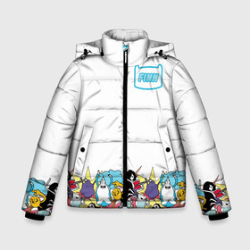 Зимняя куртка для мальчиков 3D с принтом Finn Adventure Time в Тюмени, ткань верха — 100% полиэстер; подклад — 100% полиэстер, утеплитель — 100% полиэстер | длина ниже бедра, удлиненная спинка, воротник стойка и отстегивающийся капюшон. Есть боковые карманы с листочкой на кнопках, утяжки по низу изделия и внутренний карман на молнии. 

Предусмотрены светоотражающий принт на спинке, радужный светоотражающий элемент на пуллере молнии и на резинке для утяжки | adventure time | dsgnosadchaya | vdosadir | бимо | время приключений | гантер | джейк | марселин | пендлтон уорд | пупырка | снежный король | финн