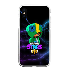 Чехол для iPhone XS Max матовый с принтом Brawl Stars LEON в Тюмени, Силикон | Область печати: задняя сторона чехла, без боковых панелей | 8 bit | 8 бит | brawl | brawl stars | crow | leon | stars | бравл | бравл старс | браво старс | игра | компьютерная | кров | леон | онлайн | старс