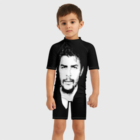 Детский купальный костюм 3D с принтом Че Гевара в Тюмени, Полиэстер 85%, Спандекс 15% | застежка на молнии на спине | che | cuba | guevara | revolution | бунтарь | коммунизм | куба | революция | свобода | советский | союз | ссср | че гевара