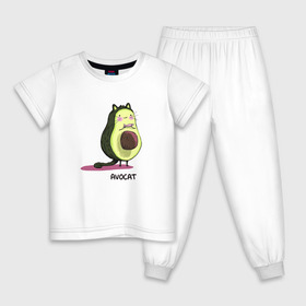 Детская пижама хлопок с принтом Авокот в Тюмени, 100% хлопок |  брюки и футболка прямого кроя, без карманов, на брюках мягкая резинка на поясе и по низу штанин
 | Тематика изображения на принте: avocat | авокадо | кот | рисунок