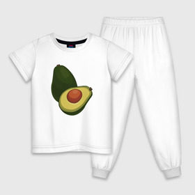 Детская пижама хлопок с принтом Авокадо в Тюмени, 100% хлопок |  брюки и футболка прямого кроя, без карманов, на брюках мягкая резинка на поясе и по низу штанин
 | авокадо | еда | рисунок
