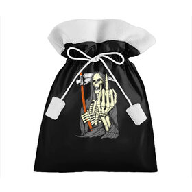 Подарочный 3D мешок с принтом Смерть в Тюмени, 100% полиэстер | Размер: 29*39 см | Тематика изображения на принте: halloween | коса | скелет | хэллоуин | череп