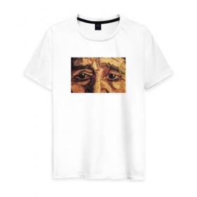 Мужская футболка хлопок с принтом искусство в Тюмени, 100% хлопок | прямой крой, круглый вырез горловины, длина до линии бедер, слегка спущенное плечо. | взгляд | глаза | живопись | искусство | картина | масло | мужчина