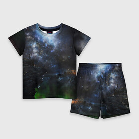 Детский костюм с шортами 3D с принтом Космос в Тюмени,  |  | galaxy | nasa | nebula | space | star | абстракция | вселенная | галактика | звезда | звезды | космический | наса | планеты