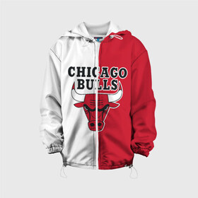 Детская куртка 3D с принтом CHICAGO BULLS в Тюмени, 100% полиэстер | застежка — молния, подол и капюшон оформлены резинкой с фиксаторами, по бокам — два кармана без застежек, один потайной карман на груди, плотность верхнего слоя — 90 г/м2; плотность флисового подклада — 260 г/м2 | bulls | chicago | chicago bulls | nba | red bulls | usa | америка | быки | нба | сша | чикаго буллс