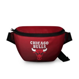 Поясная сумка 3D с принтом CHICAGO BULLS в Тюмени, 100% полиэстер | плотная ткань, ремень с регулируемой длиной, внутри несколько карманов для мелочей, основное отделение и карман с обратной стороны сумки застегиваются на молнию | bulls | chicago | chicago bulls | nba | red bulls | usa | америка | быки | нба | сша | чикаго буллс