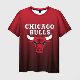 Мужская футболка 3D с принтом CHICAGO BULLS в Тюмени, 100% полиэфир | прямой крой, круглый вырез горловины, длина до линии бедер | Тематика изображения на принте: bulls | chicago | chicago bulls | nba | red bulls | usa | америка | быки | нба | сша | чикаго буллс