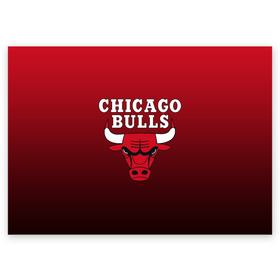Поздравительная открытка с принтом CHICAGO BULLS в Тюмени, 100% бумага | плотность бумаги 280 г/м2, матовая, на обратной стороне линовка и место для марки
 | bulls | chicago | chicago bulls | nba | red bulls | usa | америка | быки | нба | сша | чикаго буллс