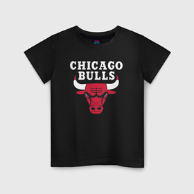 Детская футболка хлопок с принтом CHICAGO BULLS в Тюмени, 100% хлопок | круглый вырез горловины, полуприлегающий силуэт, длина до линии бедер | Тематика изображения на принте: bulls | chicago | chicago bulls | nba | red bulls | usa | америка | быки | нба | сша | чикаго буллс