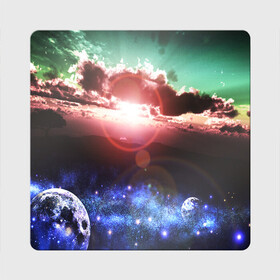 Магнит виниловый Квадрат с принтом ЗАКАТ НОЧНОЙ в Тюмени, полимерный материал с магнитным слоем | размер 9*9 см, закругленные углы | galaxy | nasa | nebula | space | star | абстракция | вселенная | галактика | звезда | звезды | космический | наса | планеты