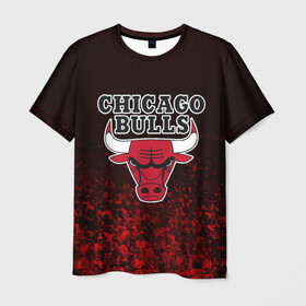 Мужская футболка 3D с принтом CHICAGO BULLS | ЧИКАГО БУЛЛС в Тюмени, 100% полиэфир | прямой крой, круглый вырез горловины, длина до линии бедер | bulls | chicago | chicago bulls | nba | red bulls | usa | америка | быки | нба | сша | чикаго буллс